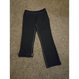 Adidas ClimaCool Vented Golf Pants  Women's Size 6 Black Stretch w Roll-Tab Leg